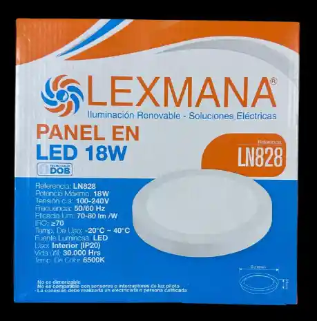 Panel Led (18w) Redondo Sobre Poner Luz Blanca Lexmana