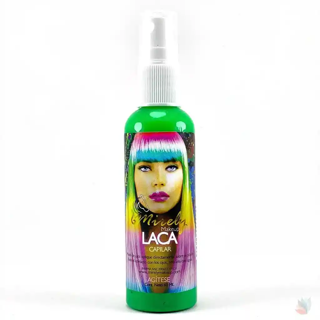 Laca Spray Color Verde Pintura Para Cabello Bruja 100ml Cosplay Disfraz Halloween