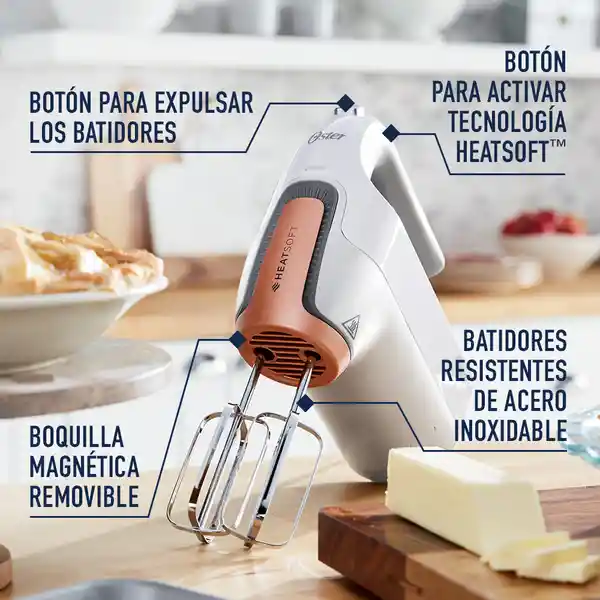 Oster Batidora de Mano Tecnología HeatSoft FPSTHMAMR