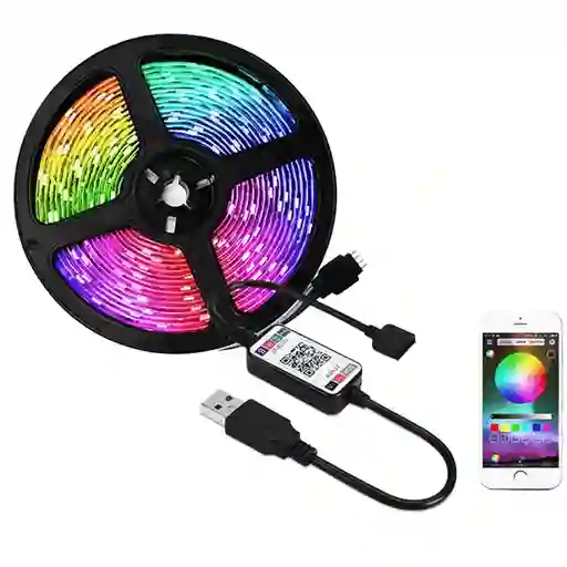 Cinta De Luz Led Rgb 5 Metros Con Aplicación Bluetooth