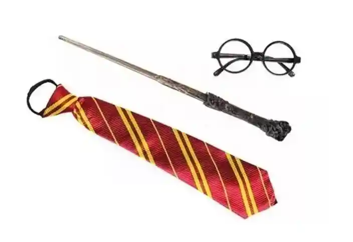 Kit Harry Potter Barita, Corbata, Gafas Cosplay Mago Disfraz Halloween