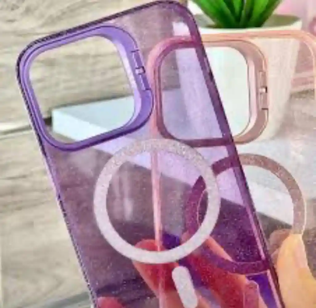 Estuche Varios Fino + Vidrio Iphone 16 Pro (morado)