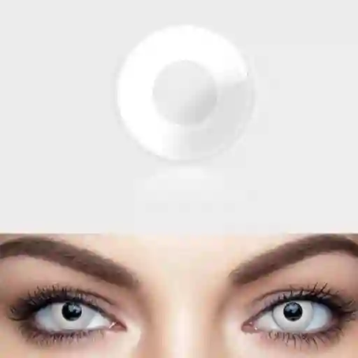 Lentes De Contacto Color Blanco Cosplay Disfraz Halloween
