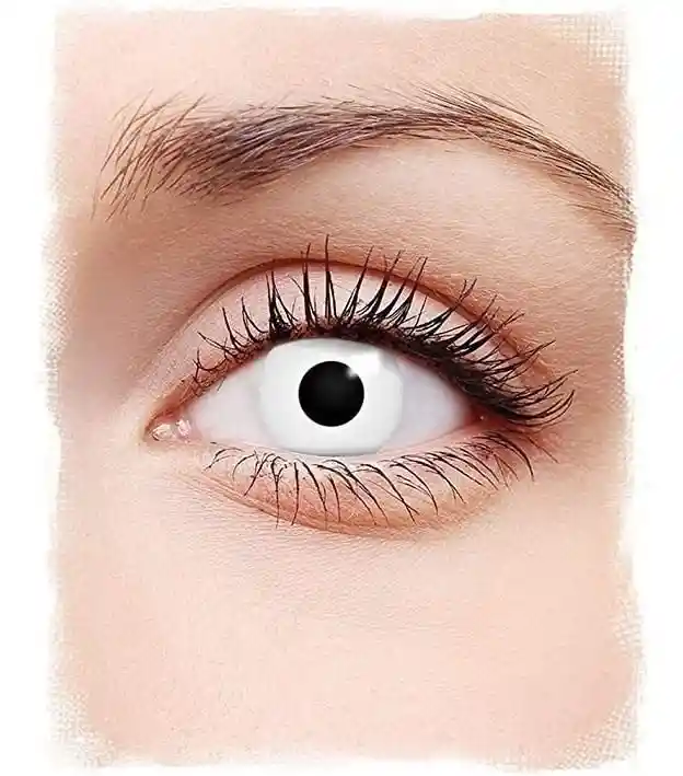 Lentes De Contacto Color Blanco Cosplay Disfraz Halloween