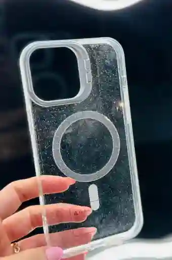 Estuche Bracket + Vidrio Iphone 16 Pro (blanco)