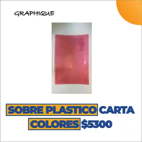 Sobre Plástico Carta Colores