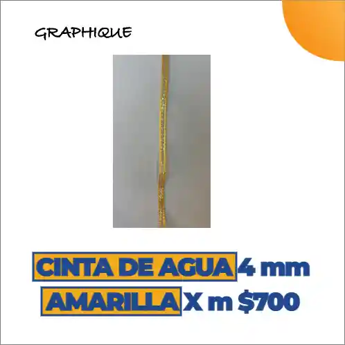 Cinta De Agua 4 Mm Amarilla Metro