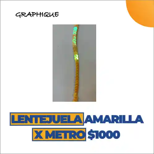 Lentejuela Tornasol Amarilla Metro