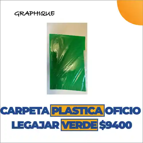 Carpeta Plastica Oficio De Legajar Verde