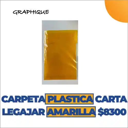 Carpeta Plastica Carta De Legajar Amarilla