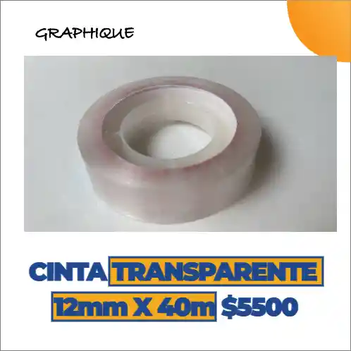 Cinta Pegante Transparente 12 Mm X 40 Mts