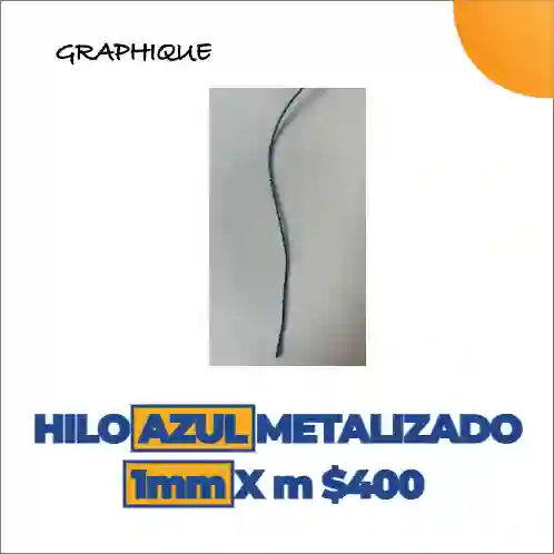 Hilo Azul Metalizado 1 Mm Diámetro Metro