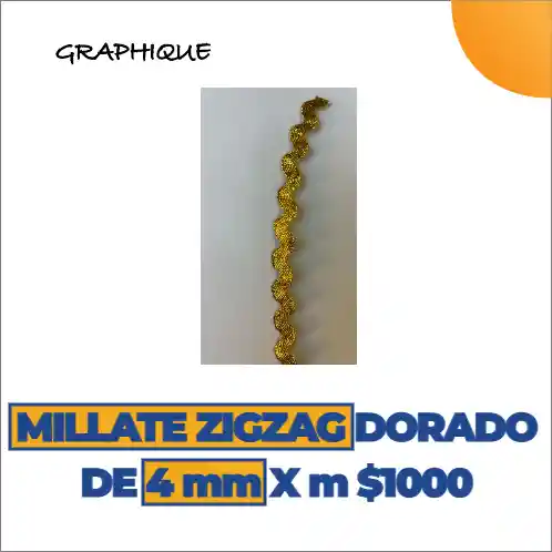 Millate Zigzag Dorado De 4mm