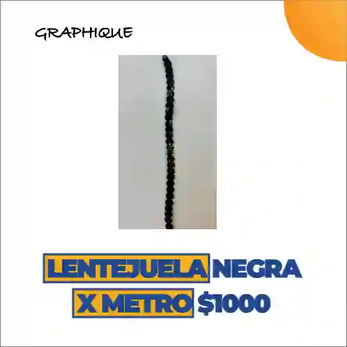 Lentejuela Negra X Metro