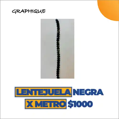 Lentejuela Negra X Metro