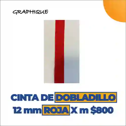 Cinta De Dobladillo 12mm Roja