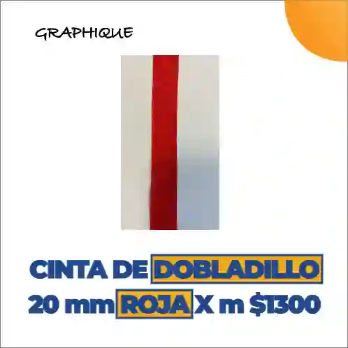 Cinta De Dobladillo 20 Mm Roja