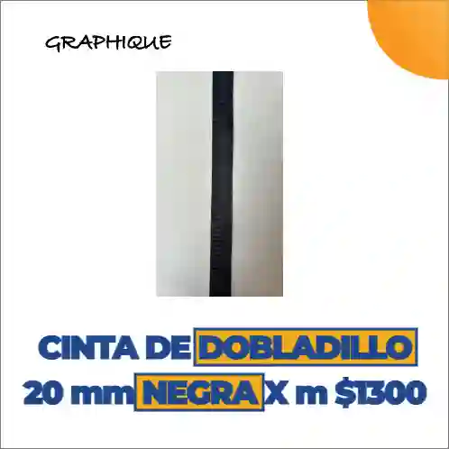 Cinta De Dobladillo 20 Mm Negra