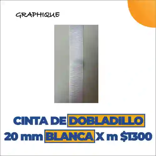 Cinta De Dobladillo 20 Mm Blanca