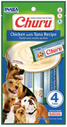 Snack Churu Perros Sabor Pollo Con Atún (chicken With Tuna Recipe) X 4 Unidades