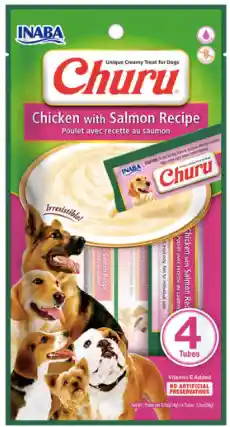 Snack Churu Perros Sabor Pollo Con Salmón (chicken With Salmon Recipe) X 4 Unidades