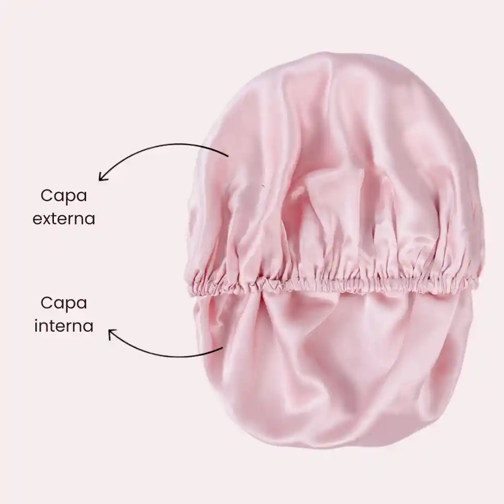 Gorro Satín Doble Capa Reversible Anti Frizz Para Dormir