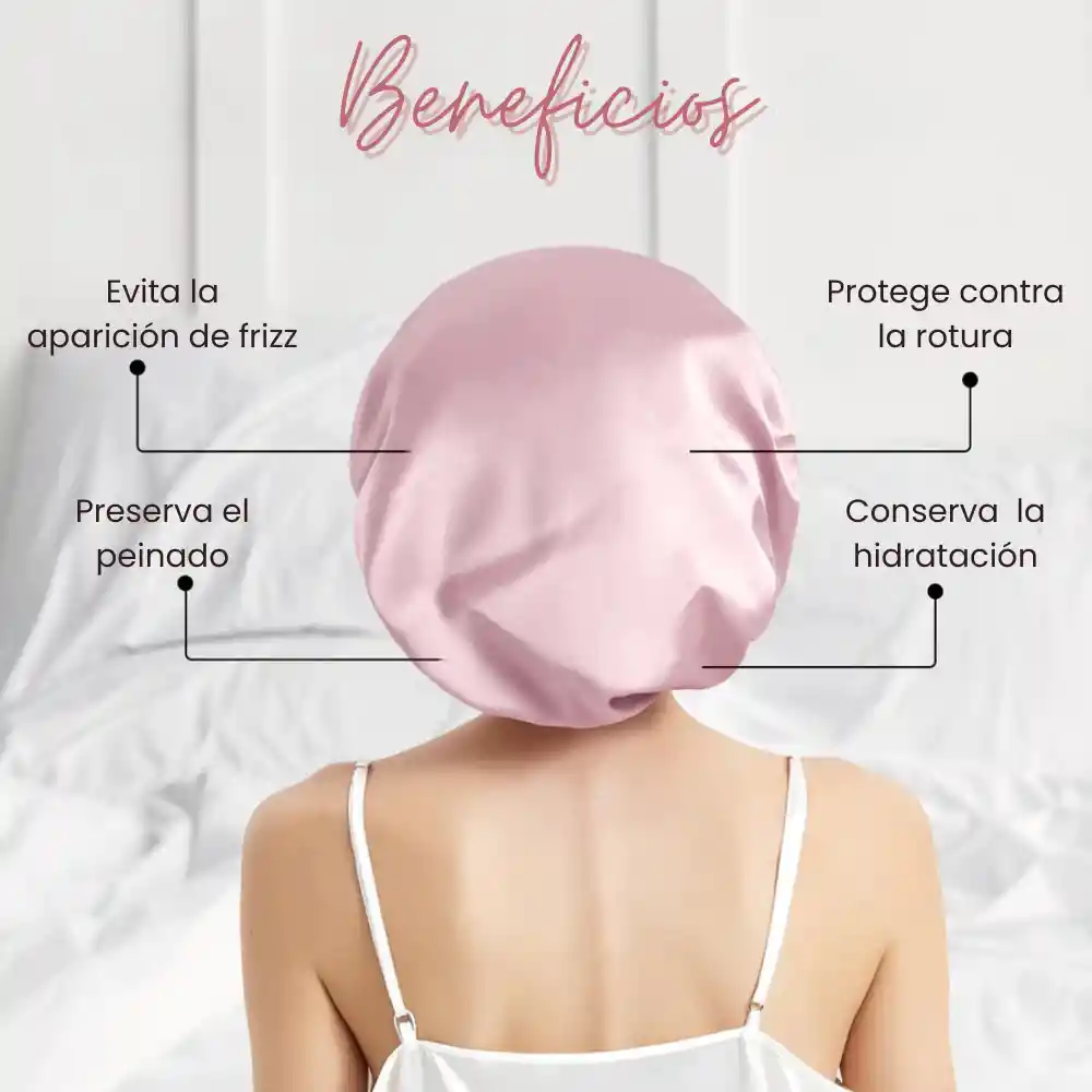 Gorro Satín Doble Capa Reversible Anti Frizz Para Dormir