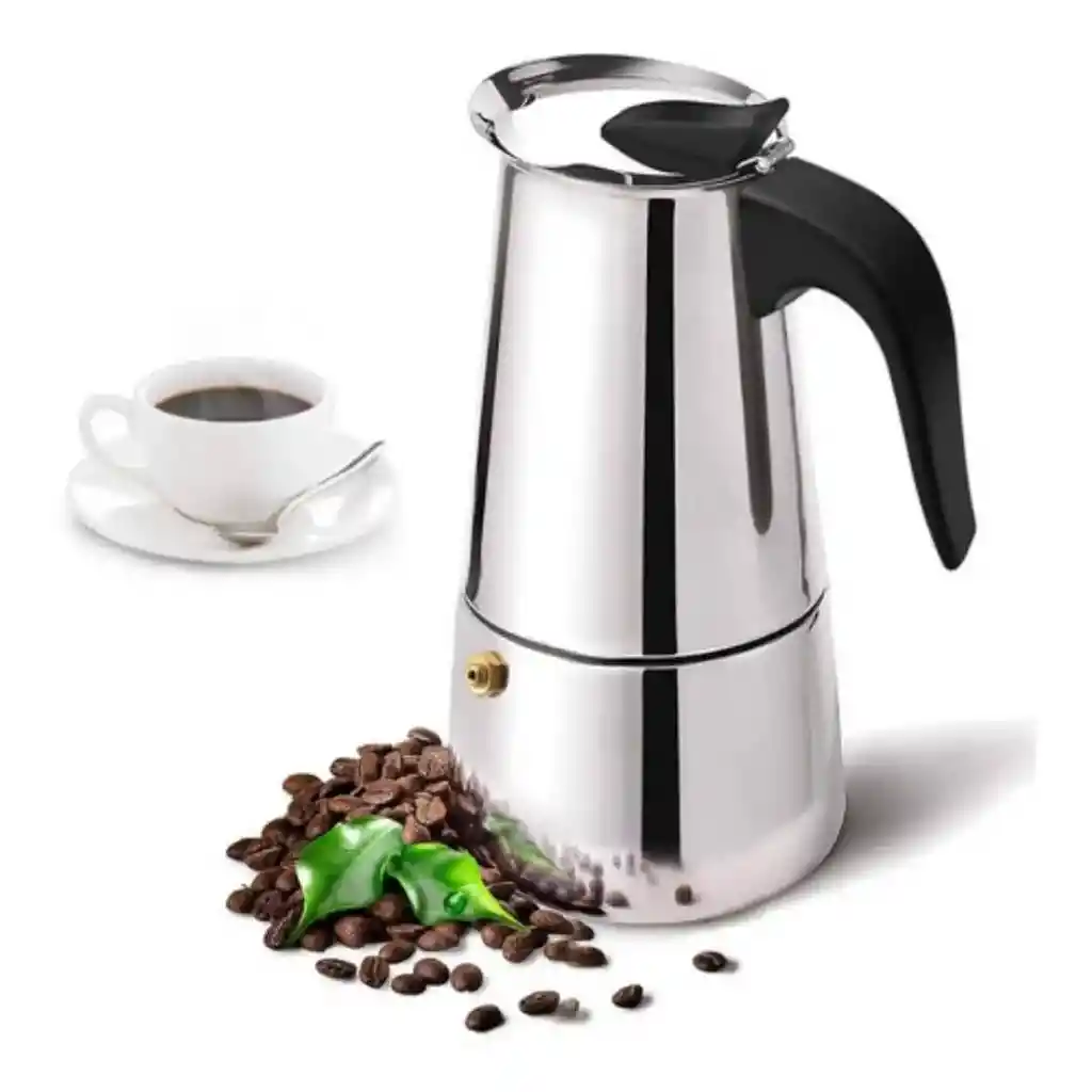 Cafetera Italiana De Acero Inoxidable - Capacidad 9 Tazas