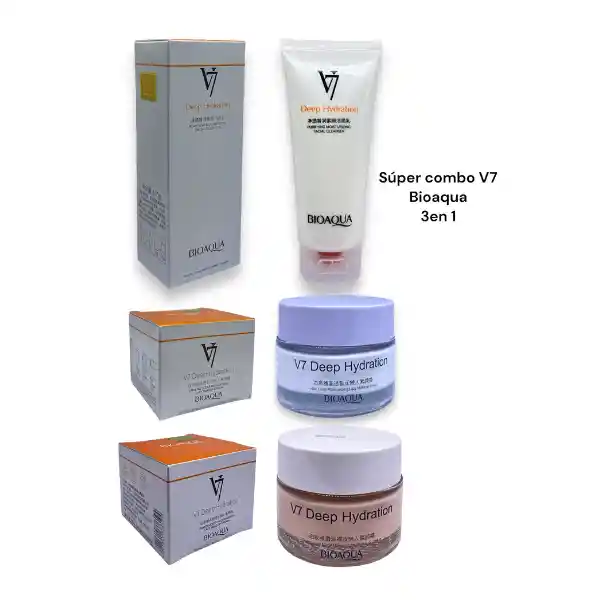 Combo Duo De Crema Aclarante E Hidratante + Jabon Purificador V7