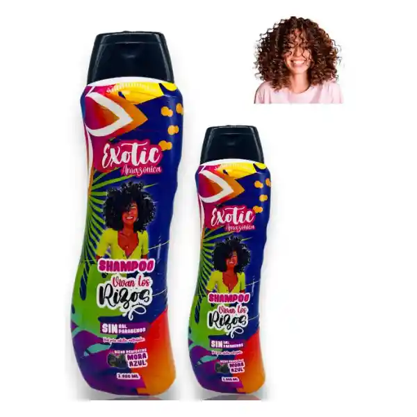 Shampoo Exotic Amazonica Rizos Perfectos Mora Azul 1000ml Ref Shampoo Risos Perfectos Mora Azul