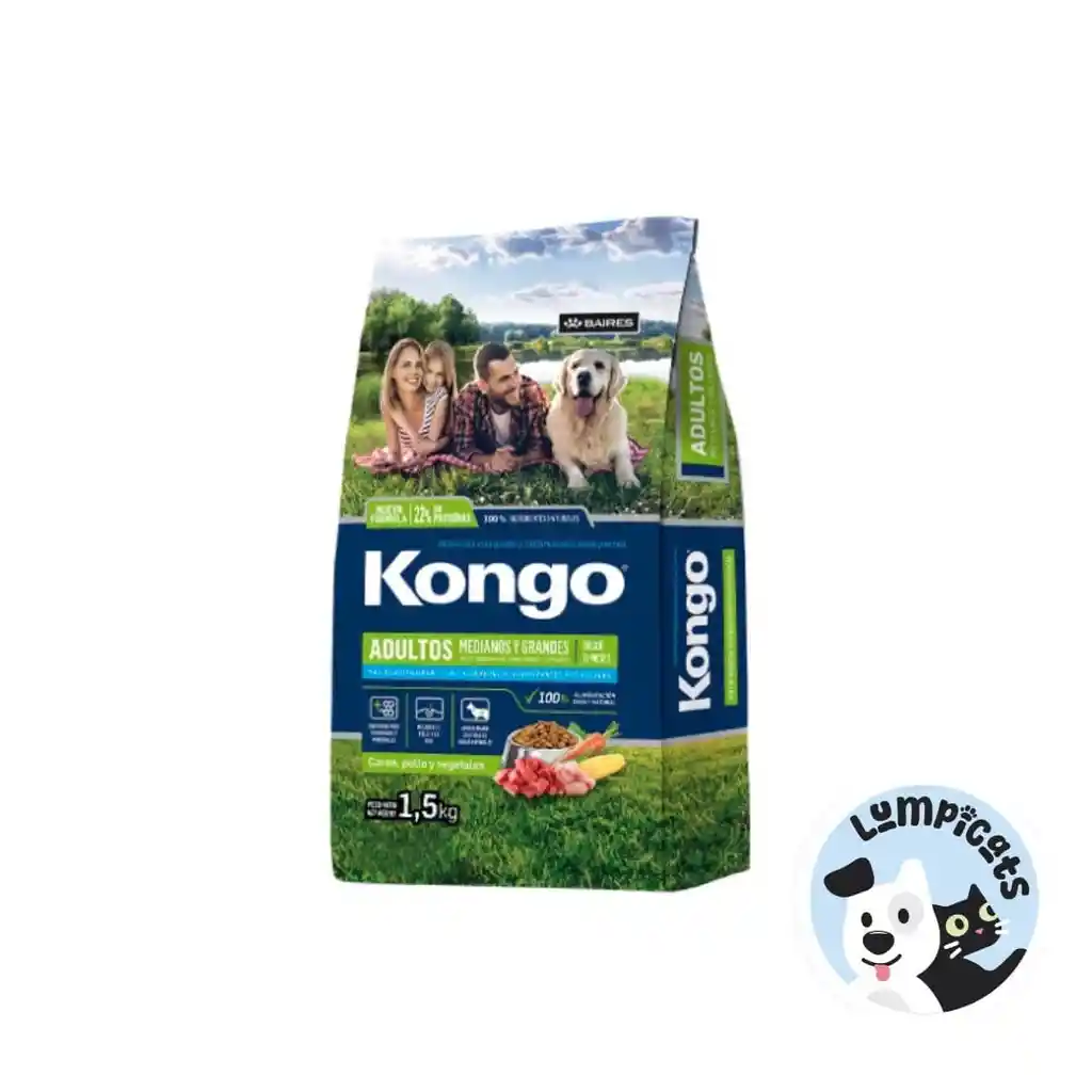 Kongo Para Perros Medianos Y Grandes Bolsa 1.5 Kg