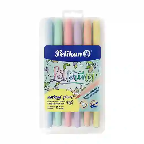 Plumon Pelikan Pincel Pastel X 12 Unidades