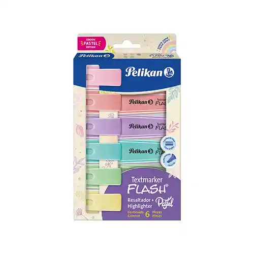 Resaltador Pelikan Flash Pastel 6 Unidades