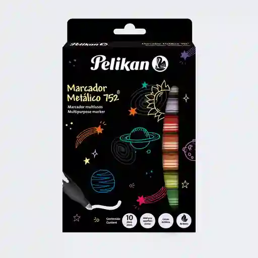 Marcador Pelikan Metalizado 752 X 10 Unidades