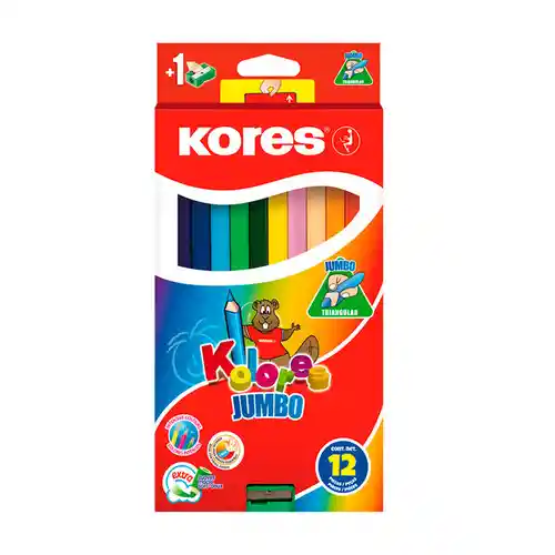 Colores Kores Triangular Jumbo X 12 Unidades