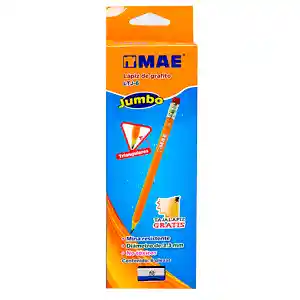 Lapiz Mae Jumbo Negro Caja X 6 Unidades