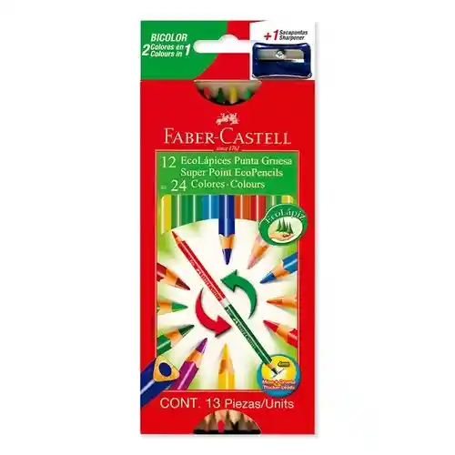 Colres Faber-castell Bicolor X 12 Unidades