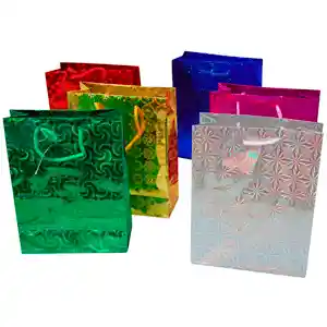 Bolsas Regalo Holografica Grande X 12 Unidades