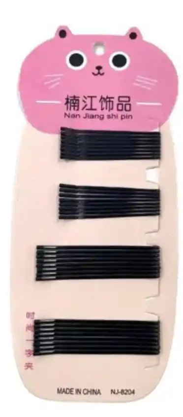 Paquete De Pinzas Negras Para El Cabello - 32 Und