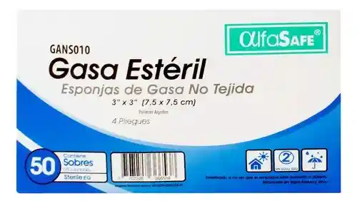 Gasa Estéril, Esponjas Degasa No Tejida 3 X 3, 5 Unidades