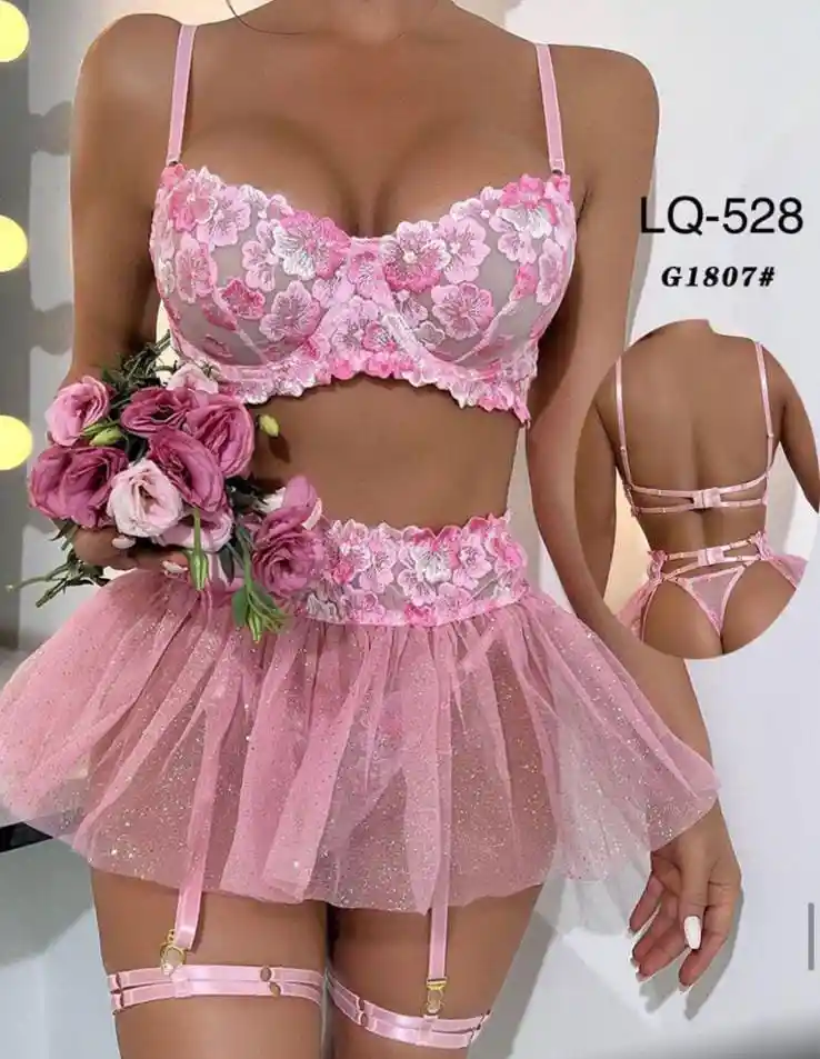 Lenceria Sexy Conjunto Flores