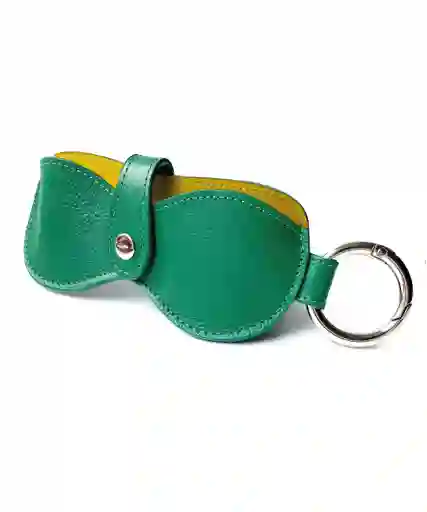 Estuche Para Gafas Portagafas En Cuero Verde Feijoa