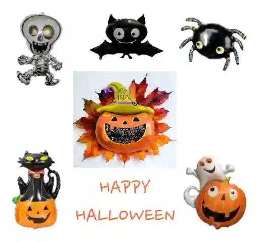 Globo Metalizado Halloween X1 Unidad/25 Cm