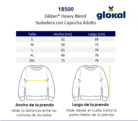 Gildan Buzo Adulto Capucha Arena Talla Xl