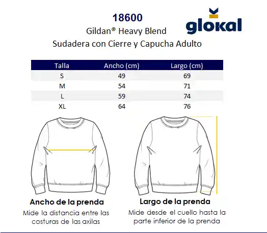 Gildan Buzo Cremallera Y Capucha Adulto Gris Ceniza Talla Xl