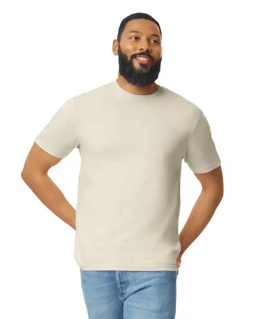 Gildan Camiseta Adulto Ring Spun Natural Talla M