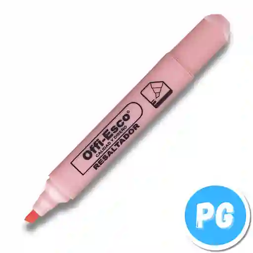 Resaltador Offiesco Pastel Rosado Punta Ancha Biselada Oe 540p