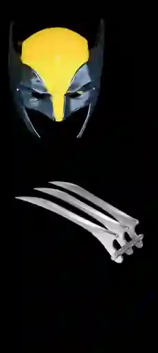 Mascara Plástica Antifaz Wolverine + Garras Uñas Mano Plásticas Cosplay Marvel Disfraz Halloween