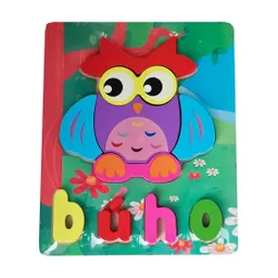 Rompecabezas Didáctico Multicolor Figura Buho Letras Niños