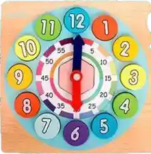 Juguete Set De Numeros Y Reloj Madera